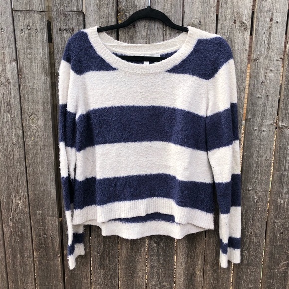 LC Lauren Conrad Navy/Cream Sweater - Picture 1 of 8